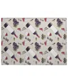 D Style Kendall Kitchen Washable Ke14 1'8" X 2'6" Area Rug In Purple