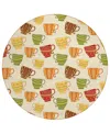D Style Kendall Kitchen Ke15 8' X 8' Round Area Rug In Ivory