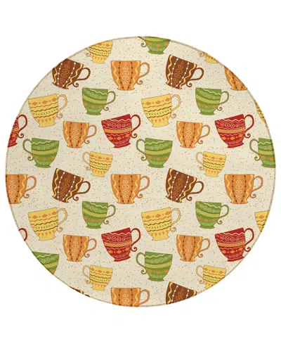 D Style Kendall Kitchen Ke15 8' X 8' Round Area Rug In Ivory