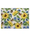 D Style Kendall Kitchen Ke16 1'8" X 2'6" Area Rug In Yellow