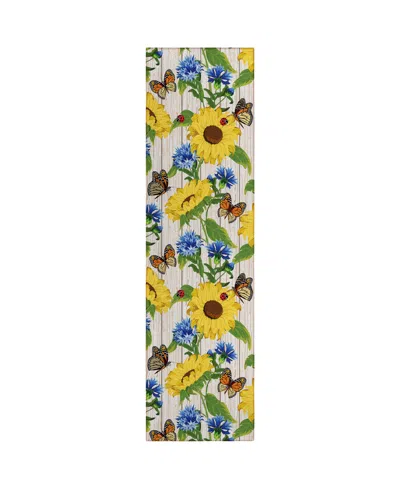 D Style Kendall Kitchen Ke16 2'3" X 7'6" Runner Area Rug In Yellow