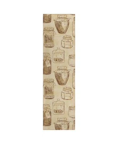 D Style Kendall Kitchen Ke18 2'3" X 7'6" Runner Area Rug In Camel