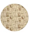 D Style Kendall Kitchen Ke18 8' X 8' Round Area Rug In Camel