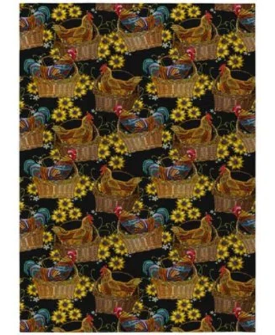 D Style Vertes Kitchen Vrt2 Area Rug In Black