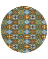 D Style Kendall Kitchen Ke20 8' X 8' Round Area Rug In Multi