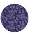 D Style Kendall Kitchen Ke6 8' X 8' Round Area Rug In Navy