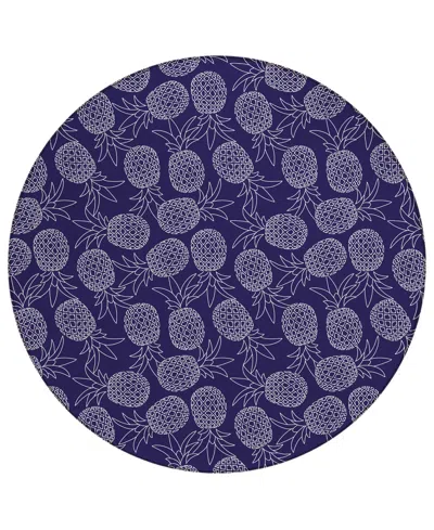 D Style Kendall Kitchen Ke6 8' X 8' Round Area Rug In Navy