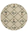 D Style Kendall Kitchen Washable Ke7 8' X 8' Round Area Rug In Beige
