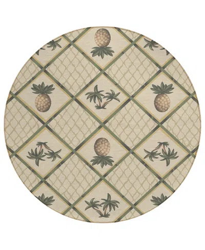 D Style Kendall Kitchen Ke7 8' X 8' Round Area Rug In Beige