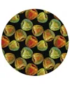 D Style Kendall Kitchen Ke8 8' X 8' Round Area Rug In Black