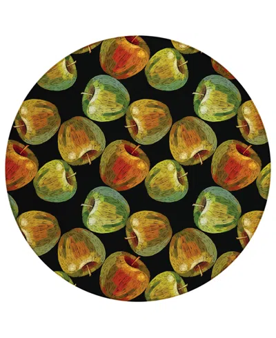 D Style Kendall Kitchen Ke8 8' X 8' Round Area Rug In Black