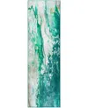 D Style Kikiamo Washable Kk10 2'3" X 7'6" Runner Area Rug In Jade