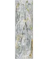 D Style Kikiamo Kk12 2'3" X 7'6" Runner Area Rug In Gray