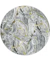 D Style Kikiamo Kk12 8' X 8' Round Area Rug In Gray