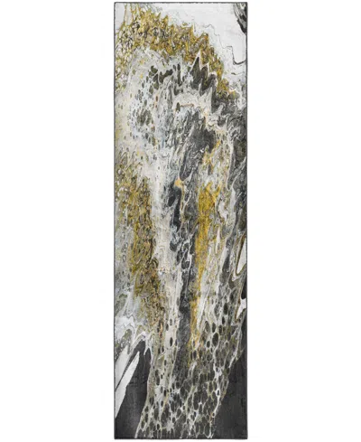 D Style Kikiamo Kk13 2'3" X 7'6" Runner Area Rug In Black