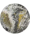 D Style Kikiamo Kk13 8' X 8' Round Area Rug In Black