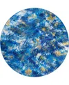 D Style Kikiamo Kk17 8' X 8' Round Area Rug In Cobalt