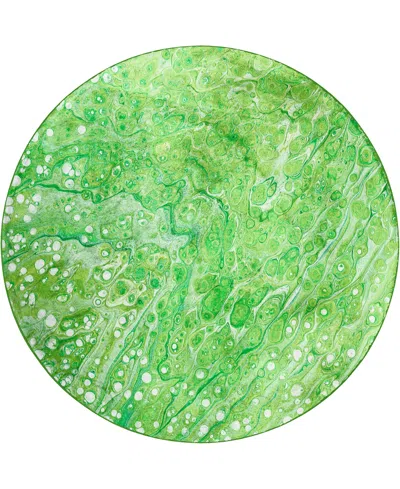 D Style Kikiamo Kk5 8' X 8' Round Area Rug In Lime