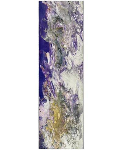 D Style Kikiamo Kk7 2'3" X 7'6" Runner Area Rug In Purple