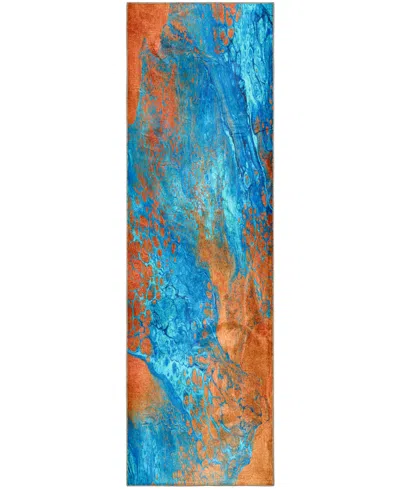 D Style Kikiamo Kk8 2'3" X 7'6" Runner Area Rug In Ocean