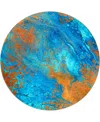 D Style Kikiamo Kk8 8' X 8' Round Area Rug In Ocean