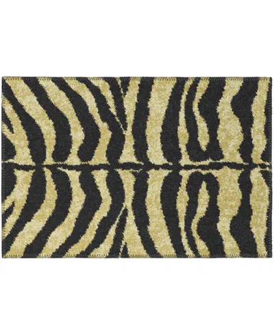 D Style Mali Ml1 1'8" X 2'6" Area Rug In Gold Tone