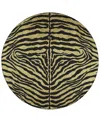 D Style Mali Ml1 4' X 4' Round Area Rug In Gold Tone
