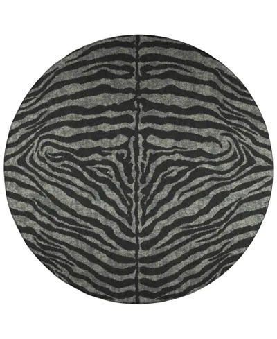 D Style Mali Ml1 4' X 4' Round Area Rug In Midnight