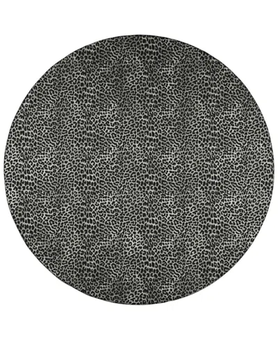 D Style Mali Ml2 4' X 4' Round Area Rug In Midnight