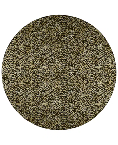 D Style Mali Ml2 8' X 8' Round Area Rug In Gold Tone