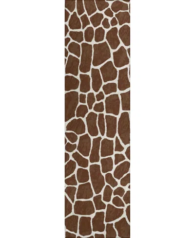 D Style Mali Ml4 2'3" X 7'6" Runner Area Rug In Chocolate