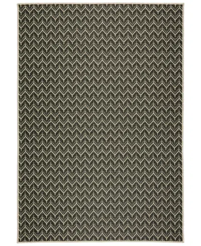 D Style Nusa Outdoor Nsa1 2'3" X 7'5" Runner Area Rug In Charcoal