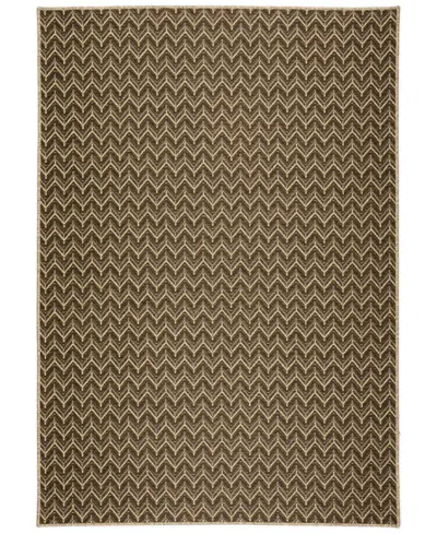 D Style Nusa Outdoor Nsa1 2'3" X 7'5" Runner Area Rug In Chocolate