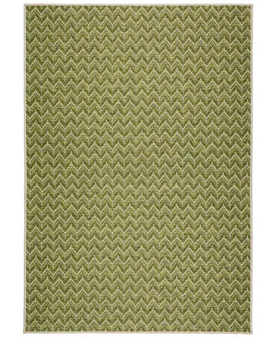 D Style Nusa Outdoor Nsa1 2'3" X 7'5" Runner Area Rug In Lime