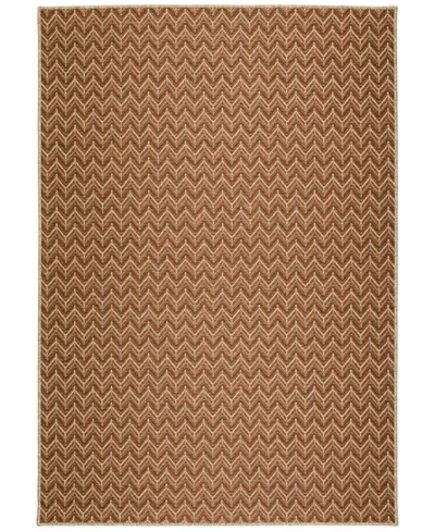 D Style Nusa Outdoor Nsa1 2'3" X 7'5" Runner Area Rug In Paprika