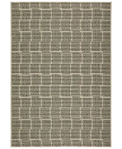 D Style Nusa Outdoor Nsa10 10' X 13' Area Rug In Charcoal