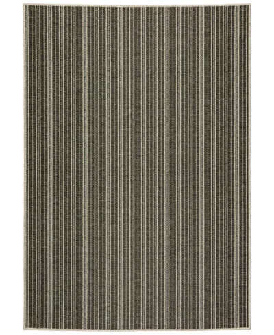 D Style Nusa Outdoor Nsa2 2'3" X 7'5" Runner Area Rug In Charcoal