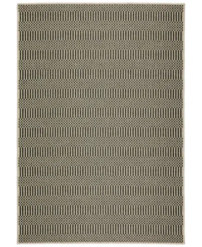D Style Nusa Outdoor Nsa4 2'3" X 7'5" Runner Area Rug In Charcoal