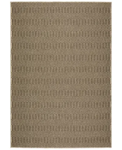 D Style Nusa Outdoor Nsa4 2'3" X 7'5" Runner Area Rug In Chocolate