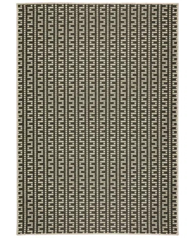 D Style Nusa Outdoor Nsa9 2'3" X 7'5" Runner Area Rug In Charcoal