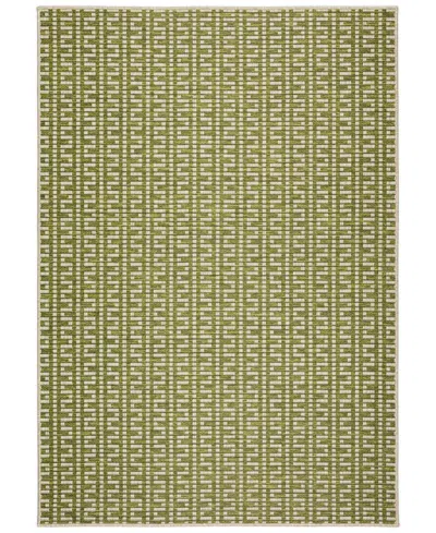 D Style Nusa Outdoor Nsa9 2'3" X 7'5" Runner Area Rug In Lime