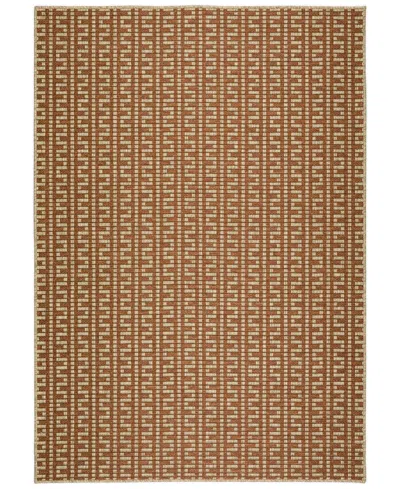 D Style Nusa Outdoor Nsa9 2'3" X 7'5" Runner Area Rug In Paprika