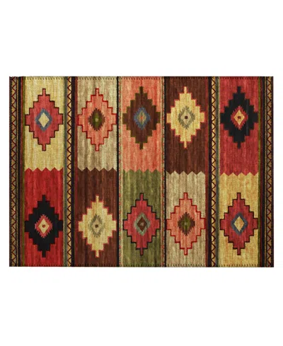 D Style Phoenix Ph1 1'8" X 2'6" Area Rug In Brown