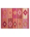 D Style Phoenix Ph1 1'8" X 2'6" Area Rug In Rose