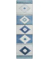 D Style Phoenix Ph1 2'3" X 7'6" Runner Area Rug In Azure