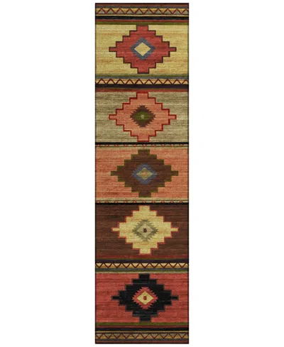 D Style Phoenix Ph1 2'3" X 7'6" Runner Area Rug In Brown