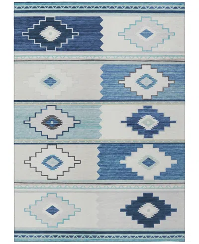 D Style Phoenix Ph1 5' X 7'6" Area Rug In Azure