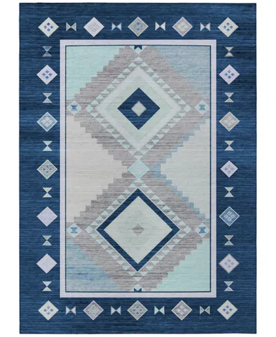 D Style Phoenix Ph2 5' X 7'6" Area Rug In Denim