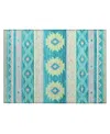 D Style Phoenix Ph3 1'8" X 2'6" Area Rug In Teal