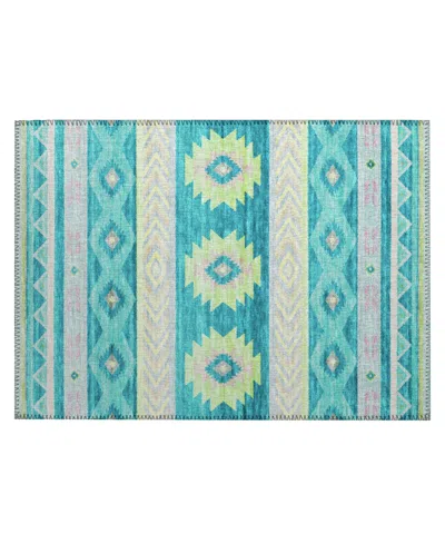 D Style Phoenix Ph3 1'8" X 2'6" Area Rug In Teal